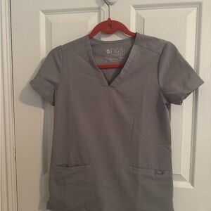 Figs Technical Collection Gray Scrub Top